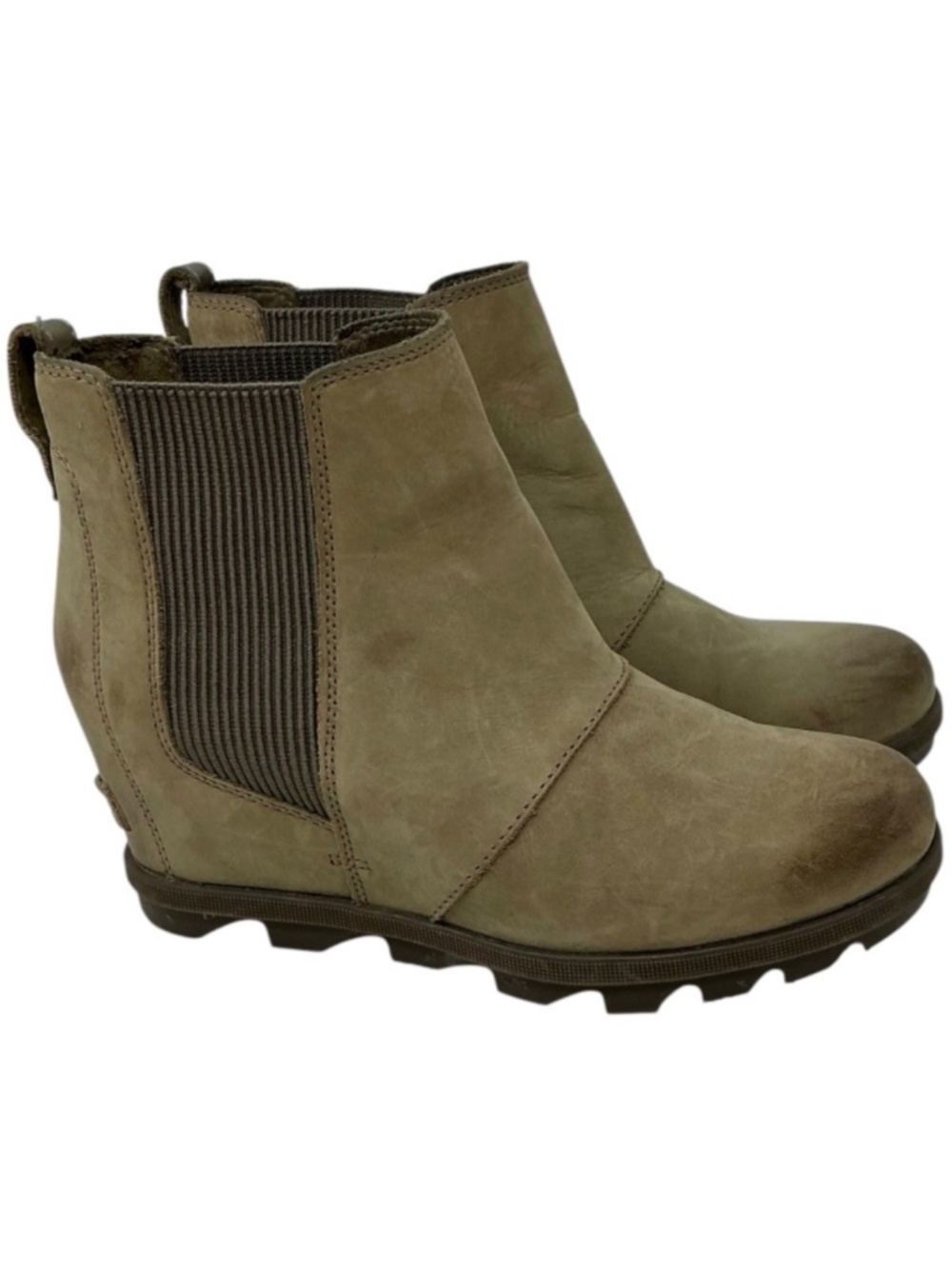 Sorel Joan of Arctic Wedge II Chelsea Waterproof Leather Boots Tan 9.5